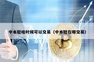 中本聪啥时候可以交易（中本聪在哪交易）